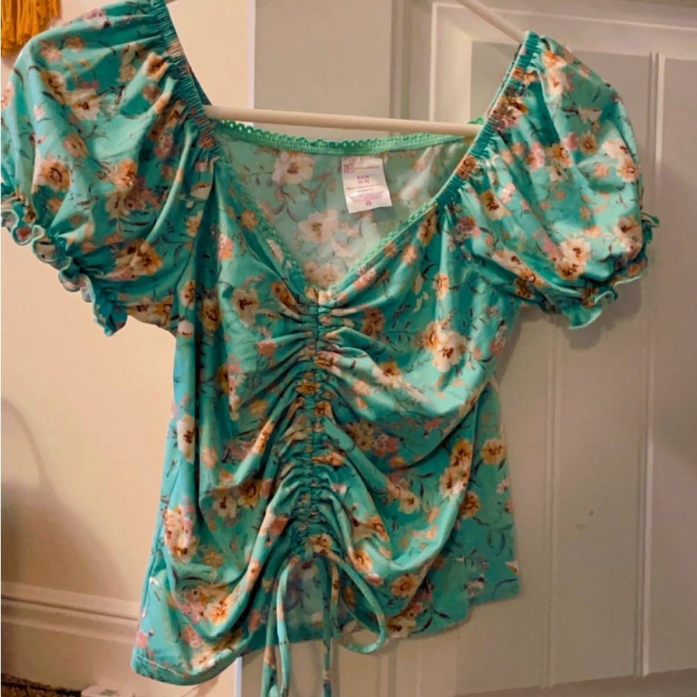 Floral off the shoulder shirt